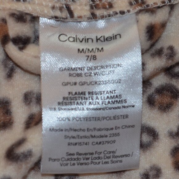 Girls Calvin Klein Cheetah Print Robe - Picture 2 of 3